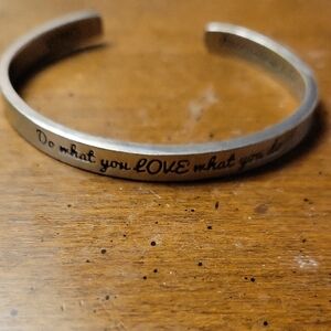 Inspirational Silver Cuff Bracelet
